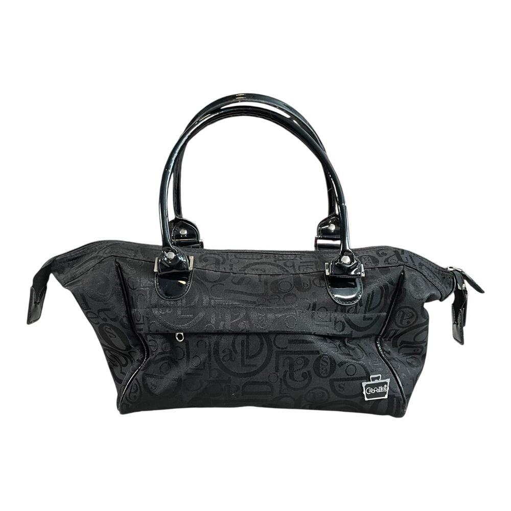 Caboodles Y2K Black Monogram Makeup Train Case Tote Bag Cosmetic Organizer 90s